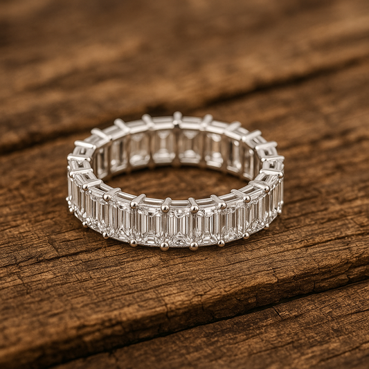 The Isabella Emerald Cut Eternity Band Ring
