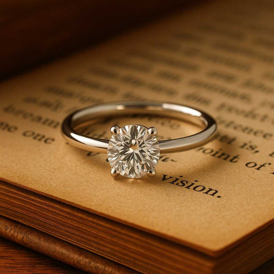 The Selena Round Cut Solitaire Band Ring