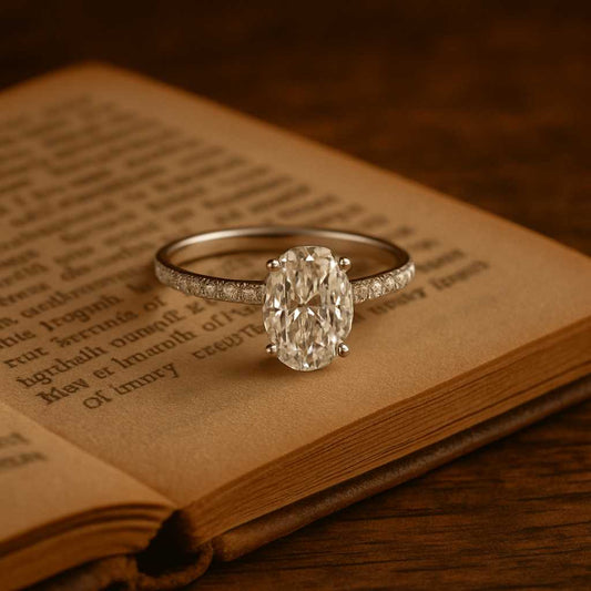 The Olivia Oval Cut Pavé Band Ring
