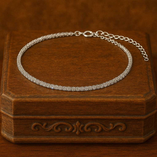 The Arianna Irregular Pave Tennis Anklet